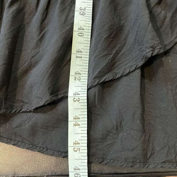 Loft Women's Hi Low Dress Elastic Neckline Maxi Flutter Small Petite SP Black - Picture 10 of 10